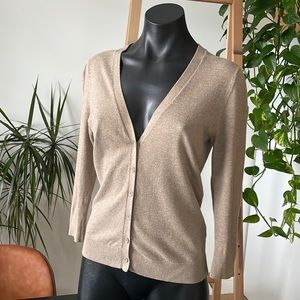 Gap Taupe Knit Cardigan Sweater - S